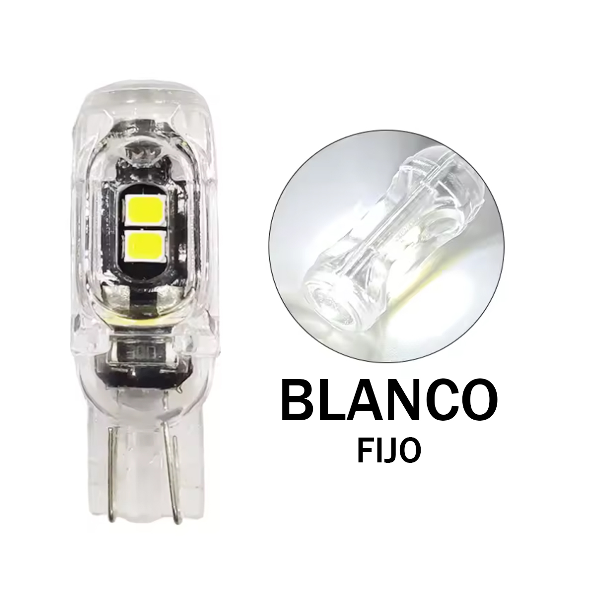 T10 5 LED LUPA BLANCO FIJO