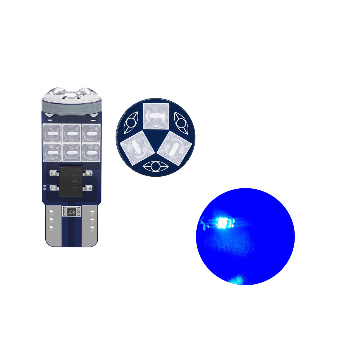 T10 15 LED CREE AZUL