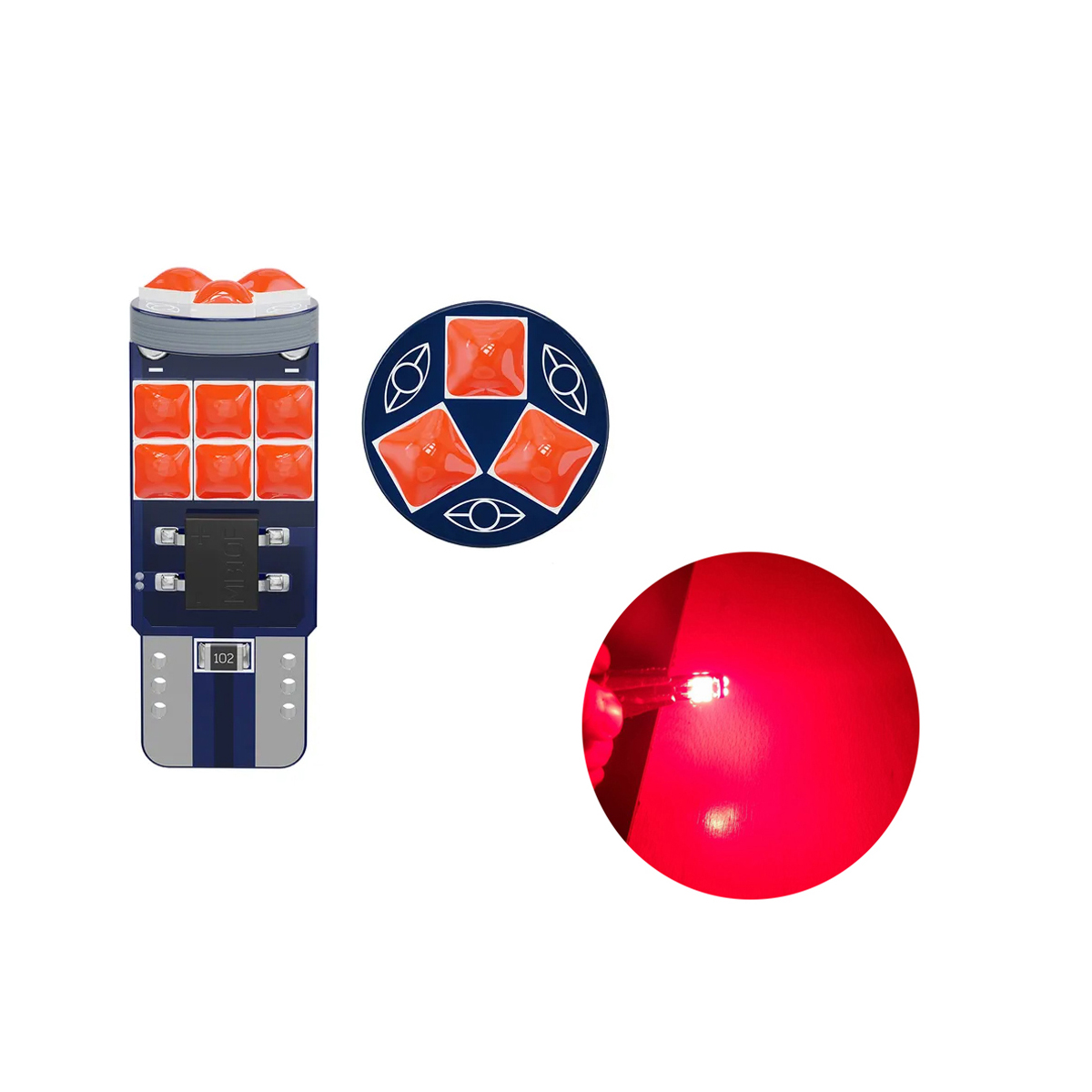 T10 15 LED CREE ROJO