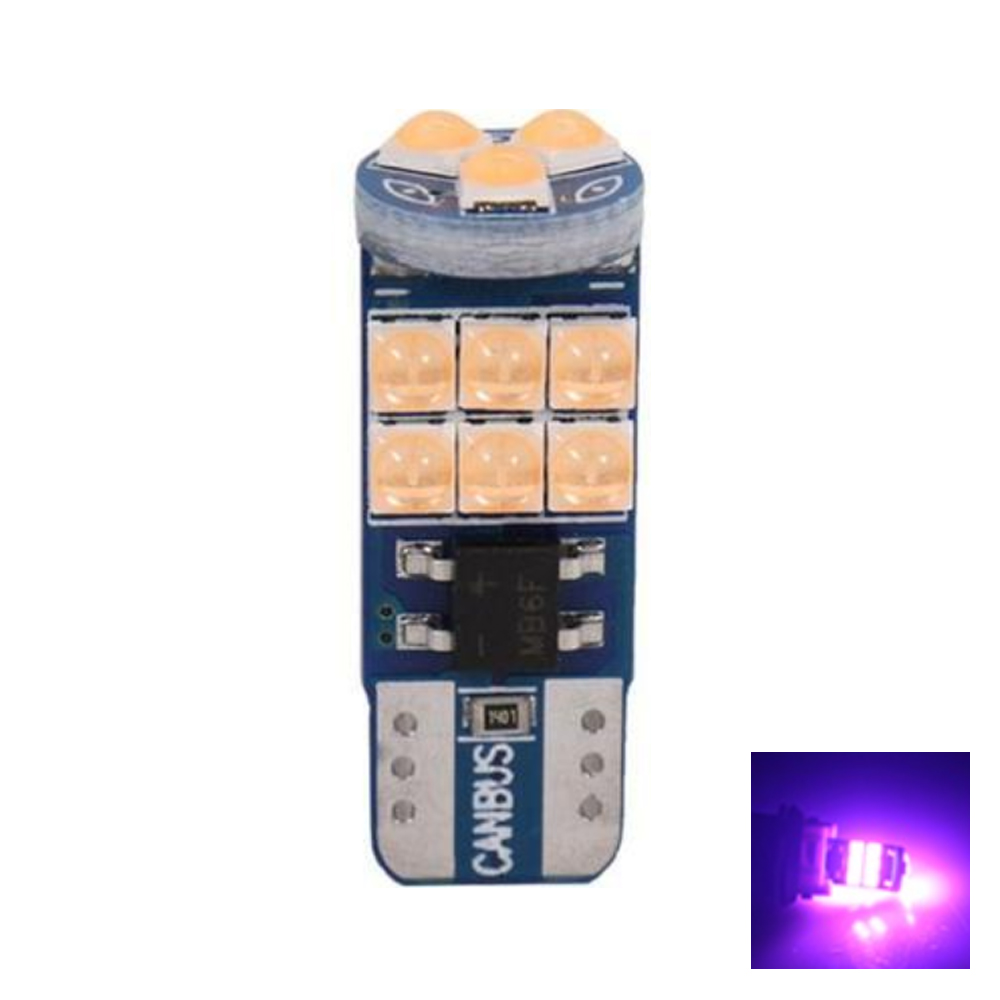 T10 15 LED CREE ROSADO